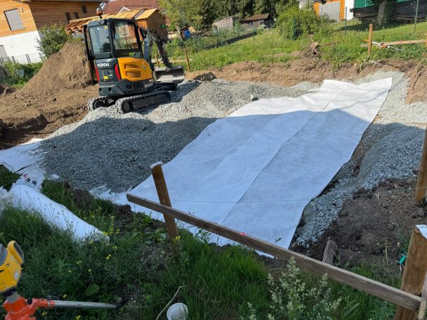 Herstellung einer Bodenplatte in Teilschritten 