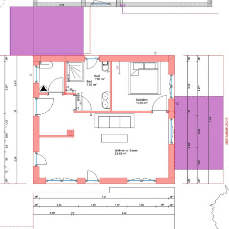 Grundriss des Neubaus, der von HT Scherer BAU erstellt wird. 